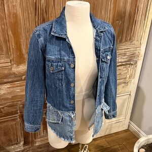Lucky Brand Blue Jean Jacket with Frayed Hem